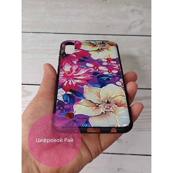 Чехол для Samsung Galaxy A10 (A105F) пластиковый чехол с цветами