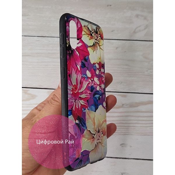 Чехол для Samsung Galaxy A10 (A105F) пластиковый чехол с цветами