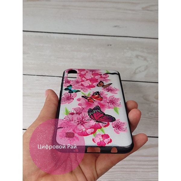 Чехол для Samsung Galaxy A10 (A105F) пластиковый чехол цветы