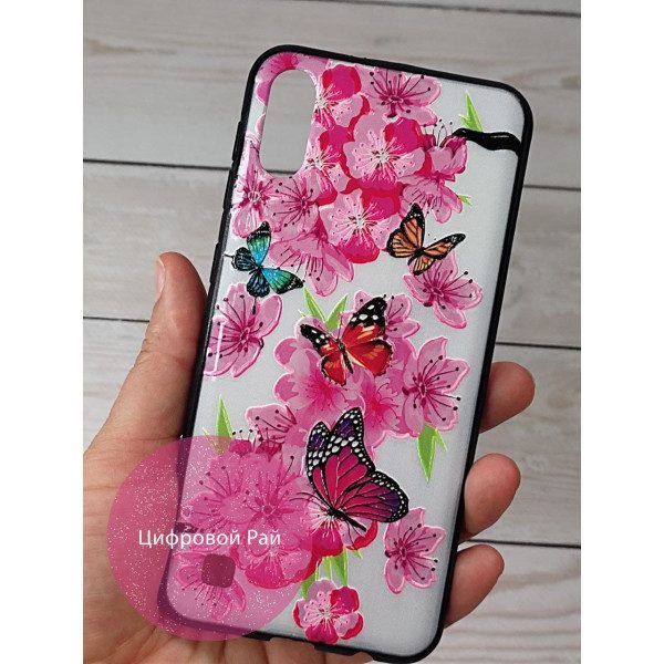 Чехол для Samsung Galaxy A10 (A105F) пластиковый чехол цветы