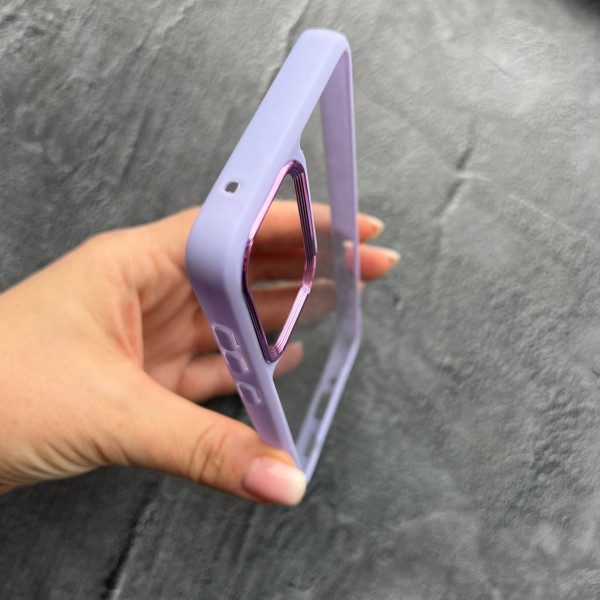 Чехол для Samsung Galaxy A53 5G с лавандовым бортиком и металлической обводкой по камере