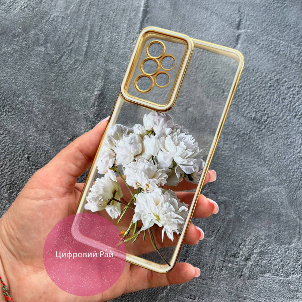 Чохол для Samsung Galaxy A52 4G / A52 5G півонії білі з золотою обводкою
