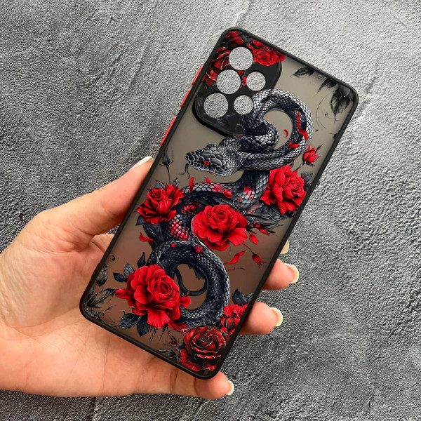 Чехол для Samsung Galaxy A73 5G змея в цветах
