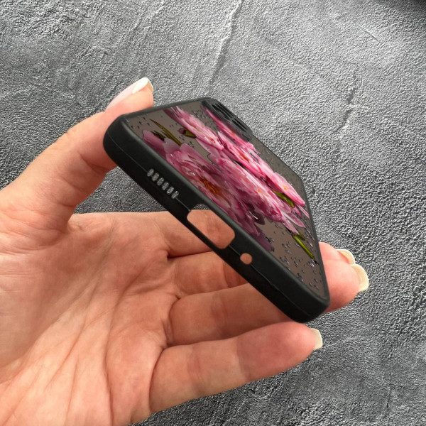 Чехол для Samsung Galaxy A32 (A326B) 5G с защитой камеры пионы с каплями