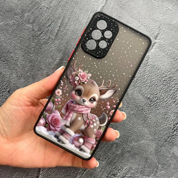 Чохол для Samsung Galaxy A72 4G / A72 5G з захистом камери з новорічним оленятком
