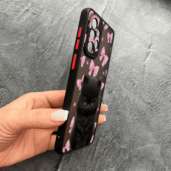 Чохол для Samsung Galaxy A73 5G дитячий з захистом камери з котиком та бантиками