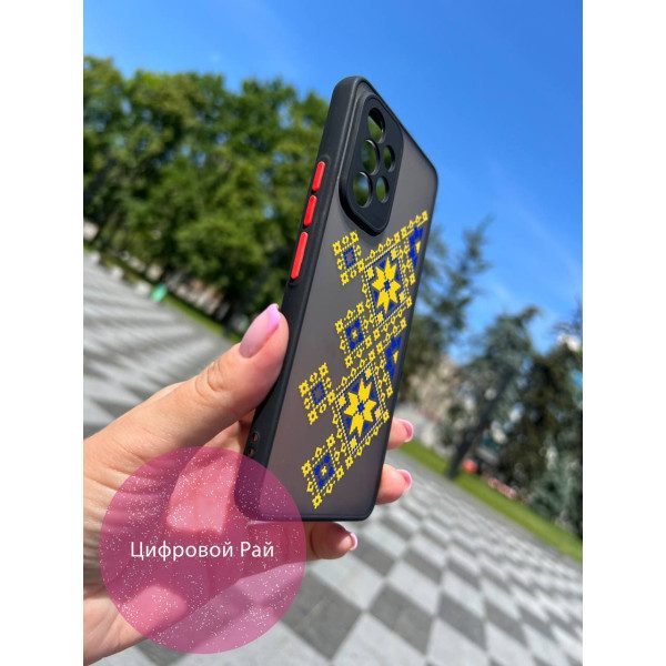 Чохол для Samsung Galaxy A53 5G синьо-жовта вишиванка рушник