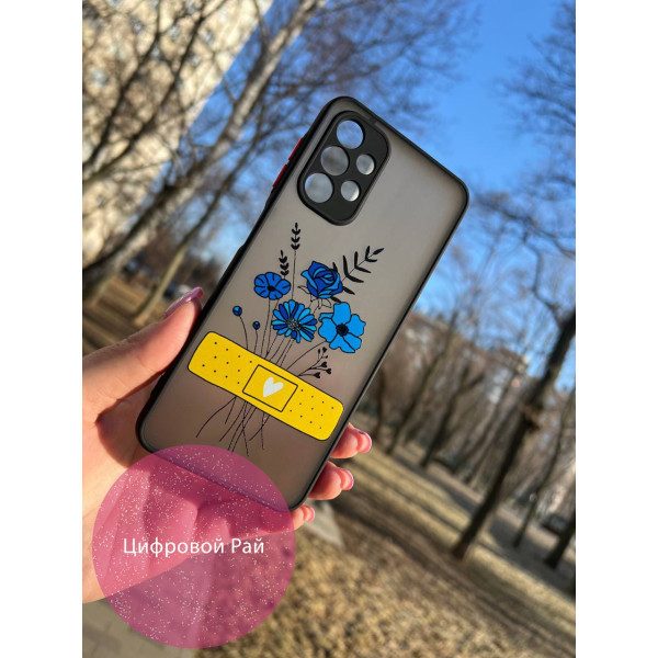 Чехол для Samsung Galaxy A13 4G патриотический цветы и пластырь
