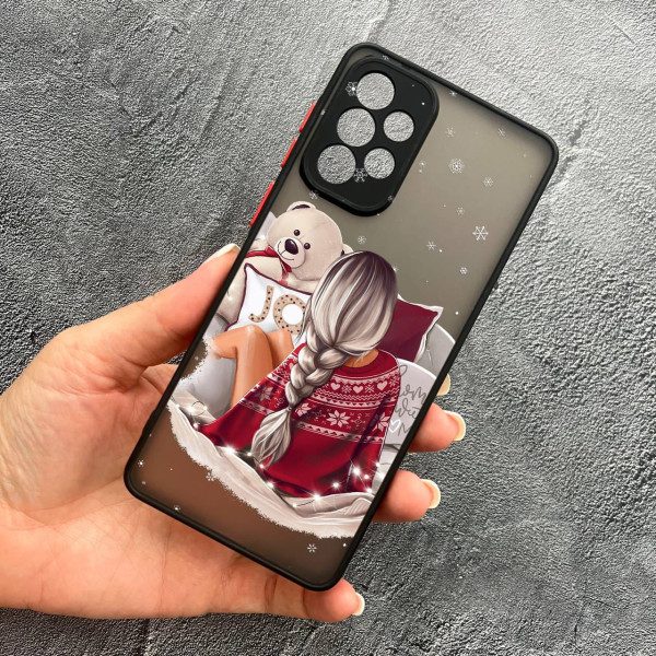 Чохол для Samsung Galaxy A72 4G / A72 5G з захистом камери з дівчинкою новорічний