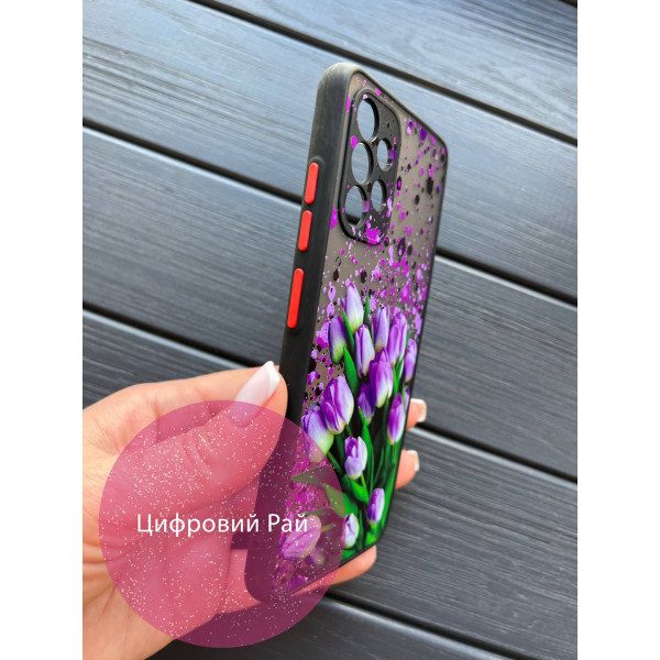 Чехол для Samsung Galaxy A32 (A325F) 4G фиолетовые тюльпаны