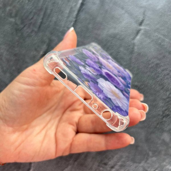 Чехол для Samsung Galaxy A52 4G / A52 5G лавандовые пионы нежные противоударный прозрачный силиконовый чехол