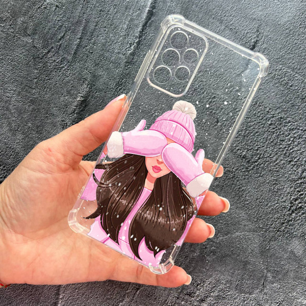 Чохол для Samsung Galaxy A52 4G / A52 5G дівчинка зима протиударний прозорий силіконовий чохол