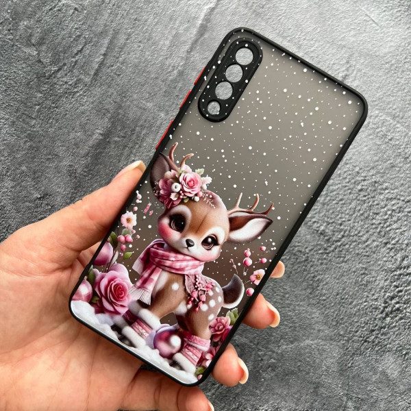 Чехол для Samsung Galaxy A50 (A505F) / A50s / A30s с защитой камеры с новогодним олененком