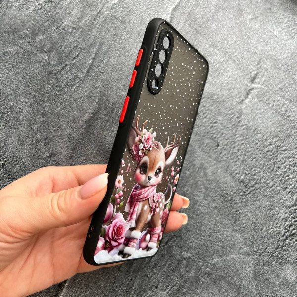 Чехол для Samsung Galaxy A50 (A505F) / A50s / A30s с защитой камеры с новогодним олененком