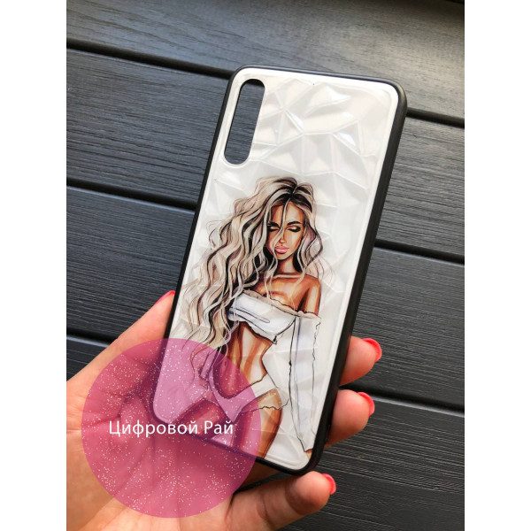 Чехол для Samsung Galaxy A50 (A505F) / A50s / A30s пластиковый чехол блондинка с эффектом алмазных граней