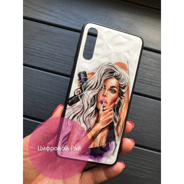 Чехол для Samsung Galaxy A50 (A505F) / A50s / A30s пластиковый чехол девушка с пистолетом с эффектом алмазных граней