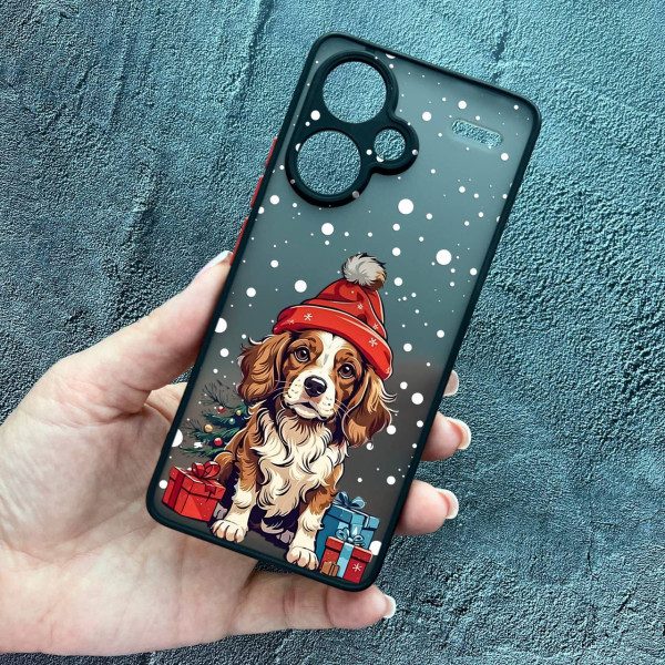 Чехол для Xiaomi Redmi Note 13 Pro Plus новогодний собачка