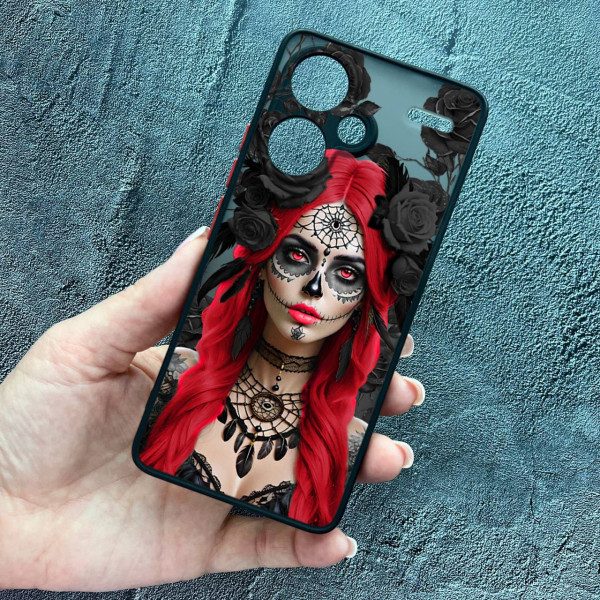 Чехол для Xiaomi Redmi Note 13 Pro Plus Санта-Муэрте в розах