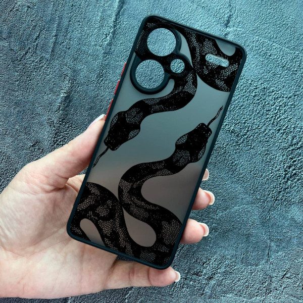 Чехол для Xiaomi Redmi Note 13 Pro Plus змея черная