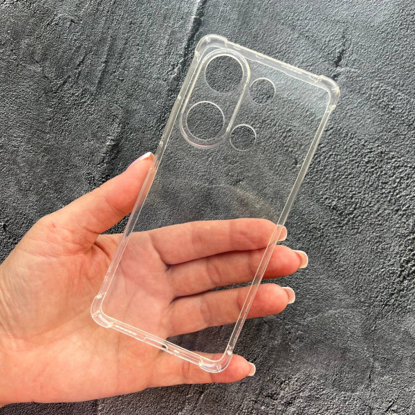 Чохол для Xiaomi Redmi Note 13 Pro 4G / Poco M6 Pro 4G / Xiaomi Redmi Note 14S з захистом камери протиударний прозорий силіконовий чохол