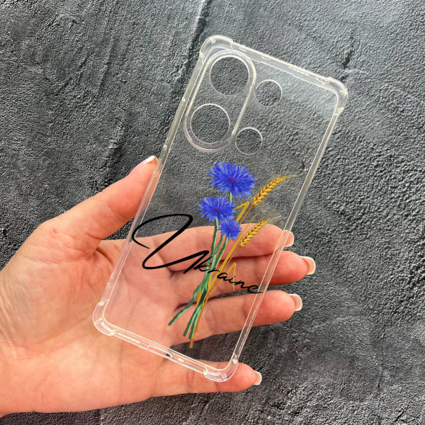 Чохол для Xiaomi Redmi Note 13 Pro 4G / Poco M6 Pro 4G / Xiaomi Redmi Note 14S з захистом камери патріотичний з волошкою