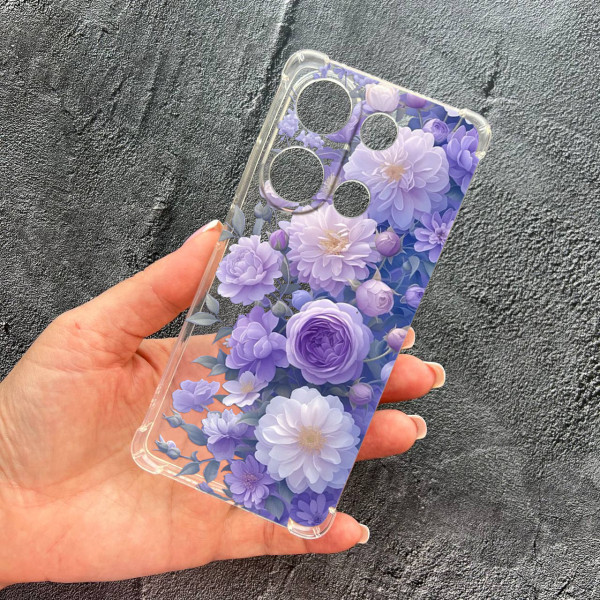 Чохол для Xiaomi Redmi Note 13 Pro 4G / Poco M6 Pro 4G / Xiaomi Redmi Note 14S з захистом камери лавандові півонії ніжні 