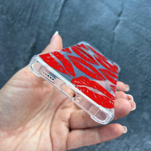 Чехол для Xiaomi Redmi Note 13 Pro Plus красные губы противоударный прозрачный силиконовый чехол