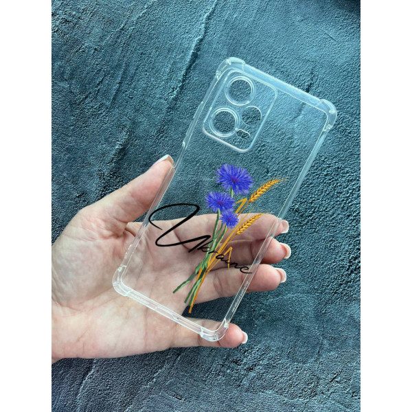 Чехол для Xiaomi Redmi Note 12 Pro Plus патриотический с волошкой противоударный прозрачный силиконовый чехол