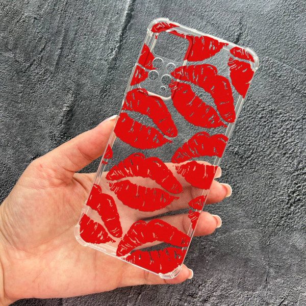 Чохол для Xiaomi Redmi Note 11 Pro / Redmi Note 12 Pro 4G червоні губи протиударний прозорий силіконовий чохол