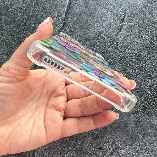 Чохол для Xiaomi Redmi Note 11 Pro / Redmi Note 12 Pro 4G квіти-смайлики протиударний прозорий силіконовий чохол