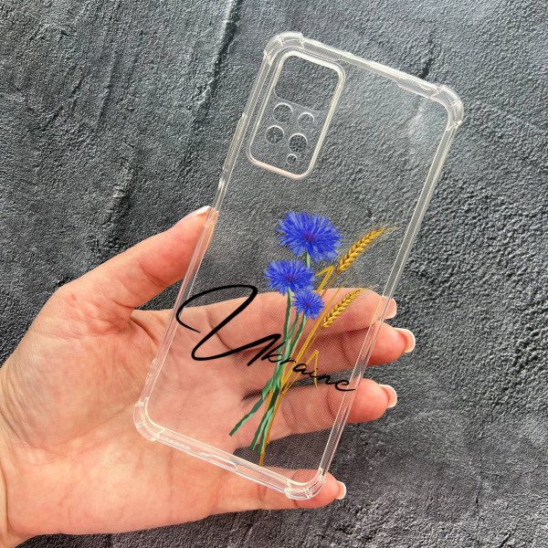 Чохол для Xiaomi Redmi Note 11 Pro / Redmi Note 12 Pro 4G патріотичний з волошкою протиударний прозорий силіконовий чохол