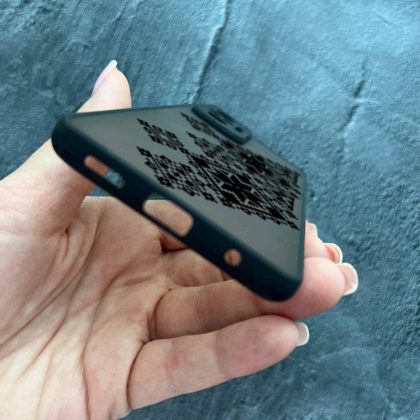 Чехол для Xiaomi Redmi Note 10 Pro вышиванка черная украинская