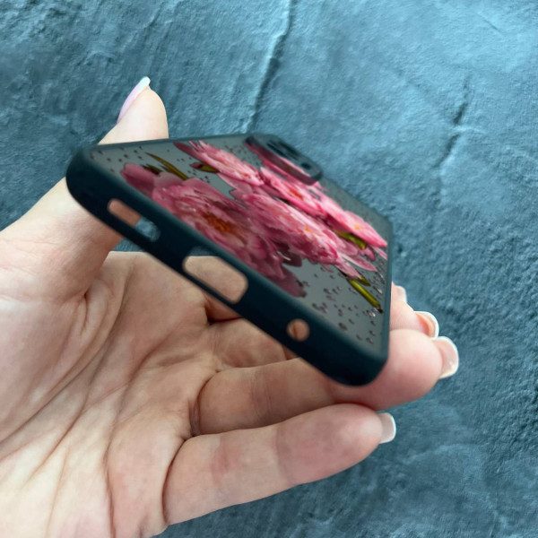Чехол для Xiaomi Redmi Note 10 Pro пионы с каплями