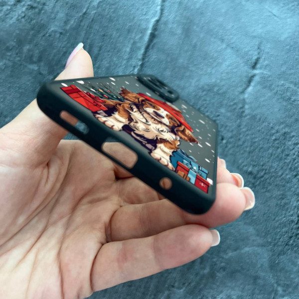 Чехол для Xiaomi Redmi Note 10 Pro новогодняя собачка