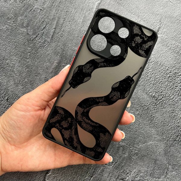 Чехол для Xiaomi Redmi Note 13 4G змея черная