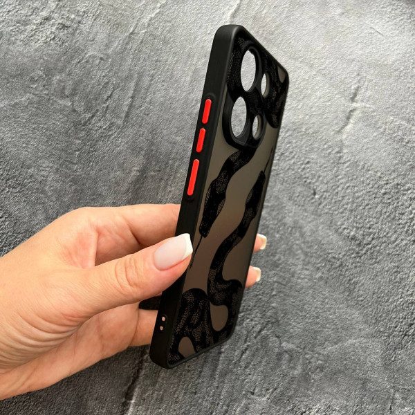 Чехол для Xiaomi Redmi Note 13 4G змея черная