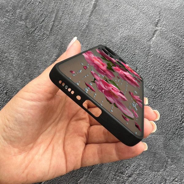 Чехол для Xiaomi Redmi Note 13 4G пионы с дождем
