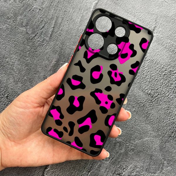 Чехол для Xiaomi Redmi Note 13 4G леопард розовый