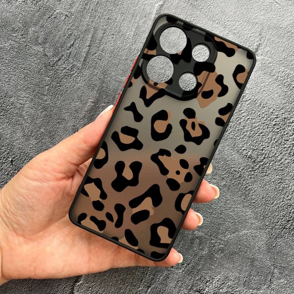 Чехол для Xiaomi Redmi Note 13 4G леопард шоколадный