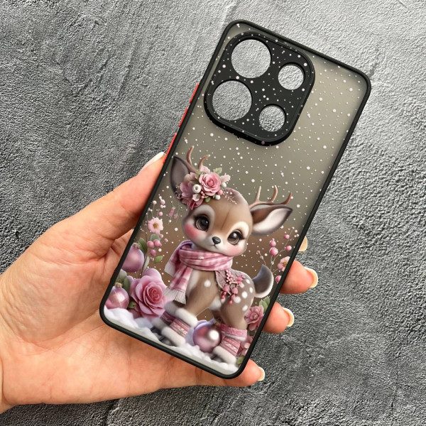 Чехол для Xiaomi Redmi Note 13 4G новогодний олененок
