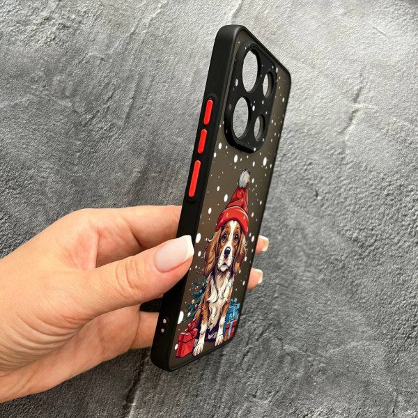 Чехол для Xiaomi Redmi Note 13 4G новогодняя собачка