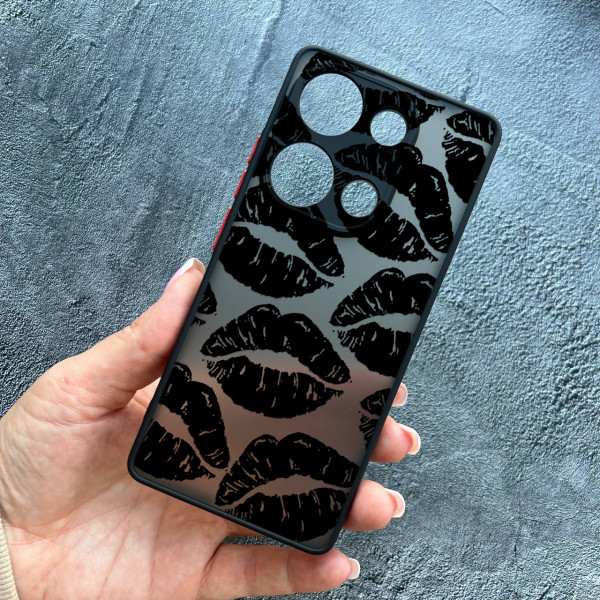 Чохол для Xiaomi Redmi Note 13 Pro 4G / Poco M6 Pro 4G / Xiaomi Redmi Note 14S з захистом камери чорні губи