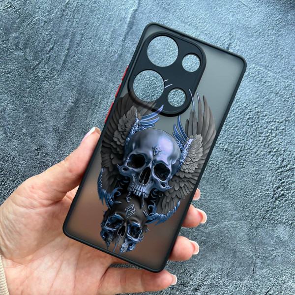 Чохол для Xiaomi Redmi Note 13 Pro 4G / Poco M6 Pro 4G / Xiaomi Redmi Note 14S з захистом камери череп з крилами
