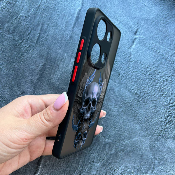 Чохол для Xiaomi Redmi Note 13 Pro 4G / Poco M6 Pro 4G / Xiaomi Redmi Note 14S з захистом камери череп з крилами
