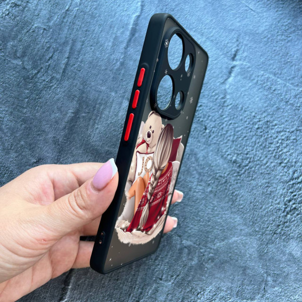 Чохол для Xiaomi Redmi Note 13 Pro 4G / Poco M6 Pro 4G / Xiaomi Redmi Note 14S з захистом камери дівчинка новорічний