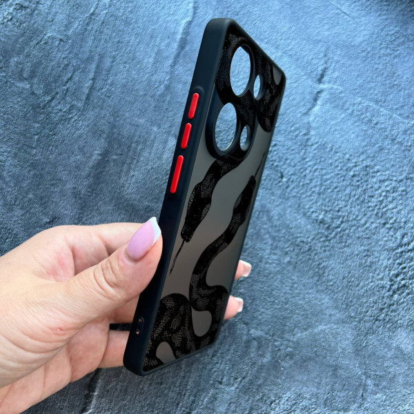 Чохол для Xiaomi Redmi Note 13 Pro 4G / Poco M6 Pro 4G / Xiaomi Redmi Note 14S з захистом камери змія чорна