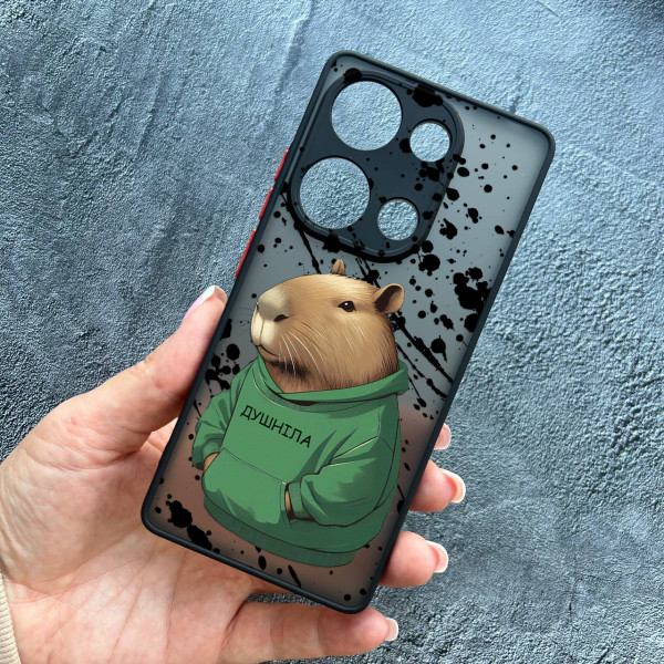 Чохол для Xiaomi Redmi Note 13 Pro 4G / Poco M6 Pro 4G / Xiaomi Redmi Note 14S з захистом камери капібара Душніла