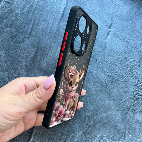 Чохол для Xiaomi Redmi Note 13 Pro 4G / Poco M6 Pro 4G / Xiaomi Redmi Note 14S з захистом камери новорічне оленятко