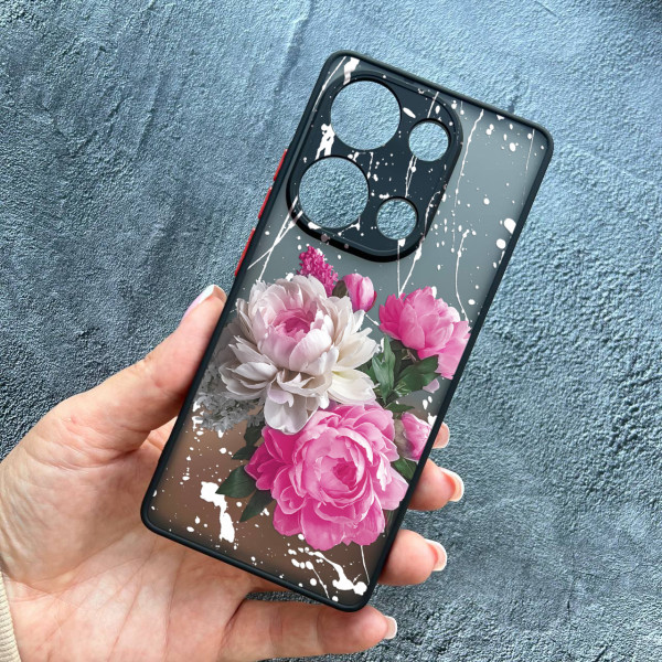 Чохол для Xiaomi Redmi Note 13 Pro 4G / Poco M6 Pro 4G / Xiaomi Redmi Note 14S з захистом камери півонії класичні
