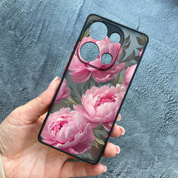 Чохол для Xiaomi Redmi Note 13 Pro 4G / Poco M6 Pro 4G / Xiaomi Redmi Note 14S з захистом камери півонії крупні